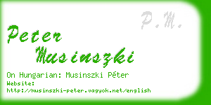 peter musinszki business card